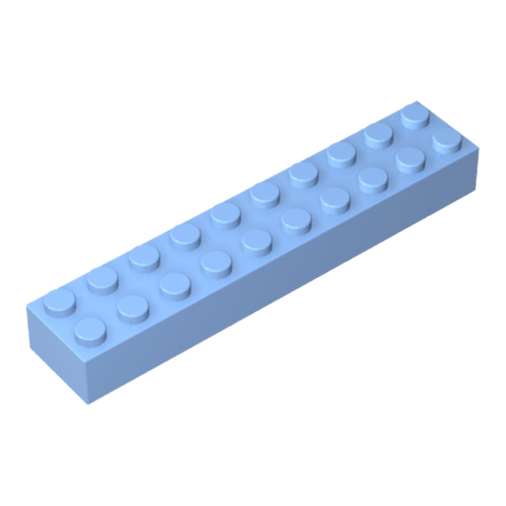 XYEIUGO 3006 Basic Bricks Brick 2x10, Bright Light Blue, 10 PCS