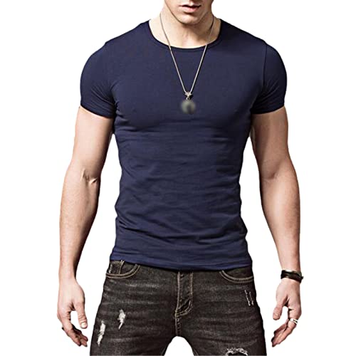 T-shirt d'été slim pour homme en coton léger et manches courtes