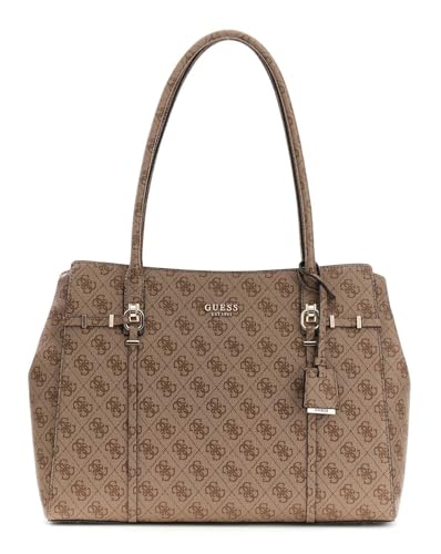 Sac GUESS Leona à épaule marron clair résistant avec 2 compartiments