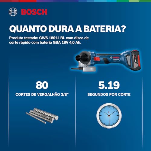 Bosch Esmerilhadeira GWS 180-LI Brushless 18V Sem bateria