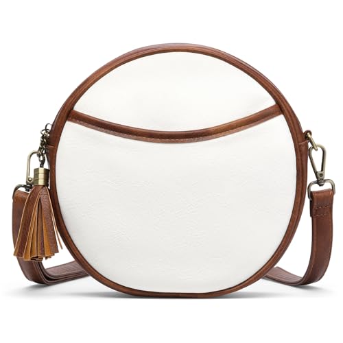 Circle Crossbody Bag for Women Genuine Leather Strap Trendy for Casual and Daily Outfits3