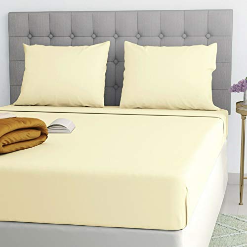 Drap-housse pour lit simple, double, superposé et king size, drap-housse en polycoton 25 cm Cover