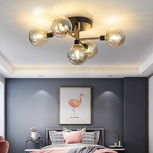 Plafonnier minimaliste moderne boules de verre pour escalier duplex