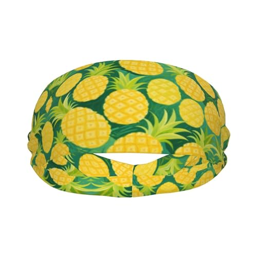 Boys Girls Hawaiian Tropical Pineapple Art Sports Sweat Band Multi Style Lovely Head Ribbon Headdress for Sports Athletic Spa2