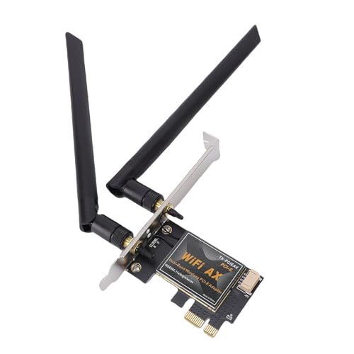 EBTOOLS WiFi 6 PCIe Card, adaptador de red inalámbrico para escritorio, 1800 Mbps, banda dual 2.4G/5G, con dos antenas externas direccionales de 8 dBi, cifrado WPA3 miniatura 1