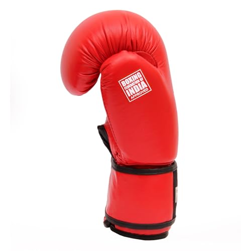 Image of RXN Training & Sparring Boxing Gloves for Men & Women (Red,16oz) | MPF Molded Foam Padding | Hook & Loop Wrist Closure | Pre-Curved Fit for Boxing, Kickboxing, MMA & Fitness Training