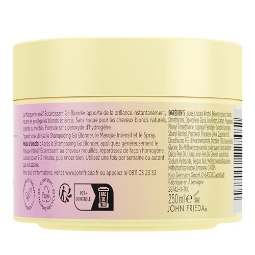 Masque éclaircissant John Frieda Go Blonder anti cheveux ternes et abîmés 250ml