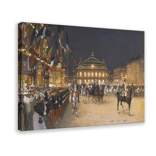 Impression sur toile de Luigi Loir : tableau haut de gamme avec cadre pour décoration murale