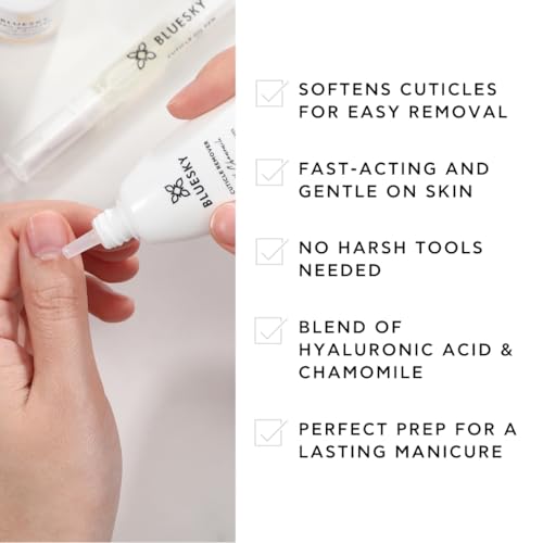 Bluesky Cuticle Remover 30g, Hyaluronic Acid and Chamomile, 15 Second Fast-Acting Dead Skin Softener for Gel and Acrylic Nail Manicure Prep - Image 4