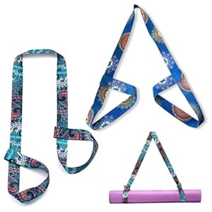 Slim Correa Esterilla Yoga, Ajustable Algodón Cinta de Yoga para Todos, 2 correa ajustable para esterilla de yoga, correa de transporte para esterilla de yoga, para Pilates, Estiramientos y Fitness