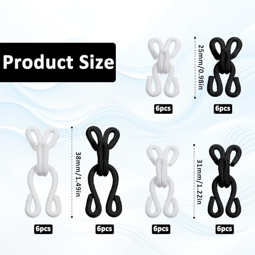36 Pairs Hook and Eye Sewing Closure Fur Hooks and Eyes Fabric Fur Hooks Fasteners Press Closures Covered for Crafts Clothing Locks Bras Coats DIY Craft Projects Pet Clothing Wraps and Jackets