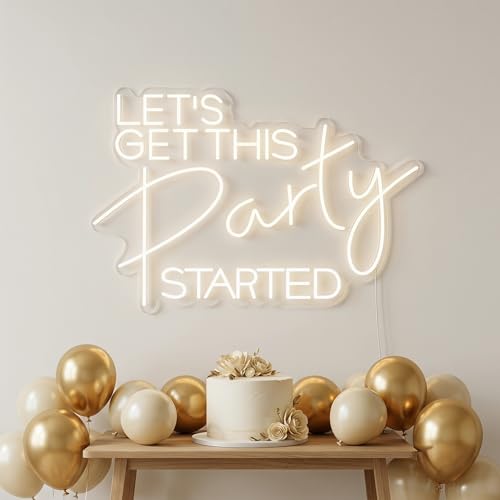 Let's Get This Party Started Neon Sign, Customizable Led Neon