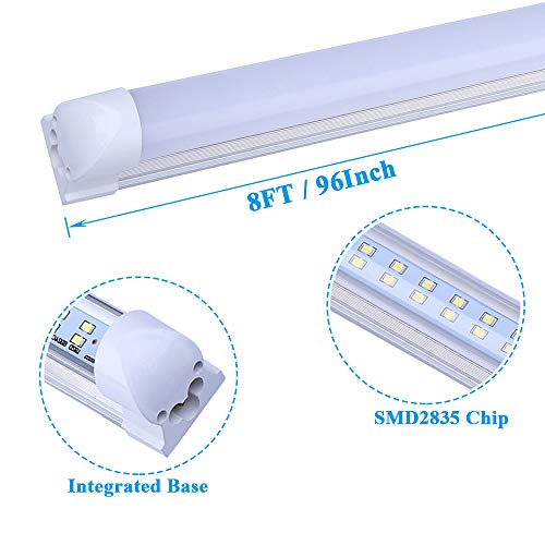 8Ft Led Shop Light Fixture, 72W 6000K Cool White, T8 Integrated Strip Factory Lights, Frosted Cover, Linkable, 8 Foot Led Lights For Garage, Workshop, Warehouse(25-Pack), Ship From Usa #TOP1