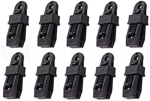 10pcs Heavy Duty Plastic Shark Tarp Clips, Tent Awning Clamps Tie Down 8.5x2cm