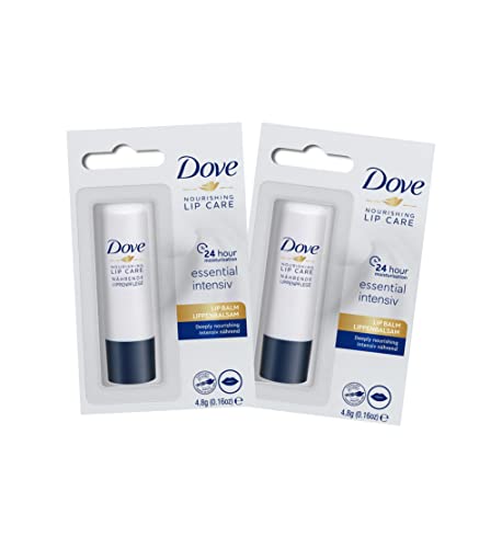 Balsamo Labbra Stick | Dove Nourishing Lipcare 4,8g | Essential Intensiv | Burrocacao | PACCO da 2