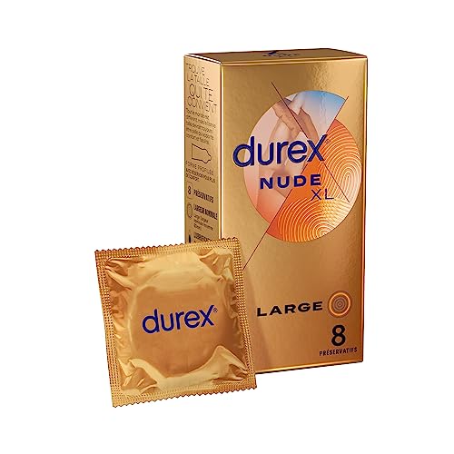 Durex - 8 Preservativos Nude XL extrafinos y extragrandes