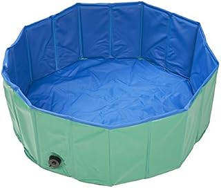 Pet Mania - Medium Green Foldable Pet Swimming Paddling Pool for Dogs - 80x30cm