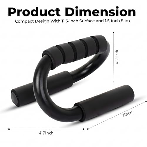 Image of Push Up Bars for Home Gym Workout, Steel Push Up Stands with Anti-Slip Base & Foam Grip Handles,Strength Training Equipment for Chest,Arms,Shoulders-Beginner to Advanced Strength Levels