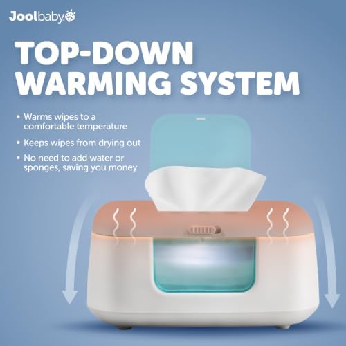 Jool Baby TinyBums Baby Wipe Warmer & Dispenser with LED Changing Light & On/Off Switch (Aqua) - 3