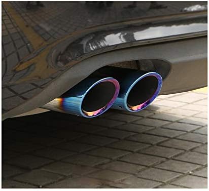 2pcs Blue Stainless Steel Exhaust Tail Rear Muffler Tip Tailpipe Trim For VW CC 2011 2012 2013 2014 2015 2016 2017 2018 2019 2020 2021 2022 2023 2024