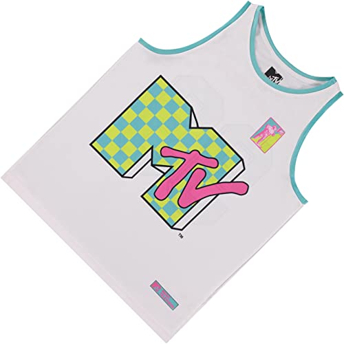 Mtv 90S Classic Shows Tank - Mens Iconic Mesh Tank Basketball Jersey (White, X-Large) #TOP5
