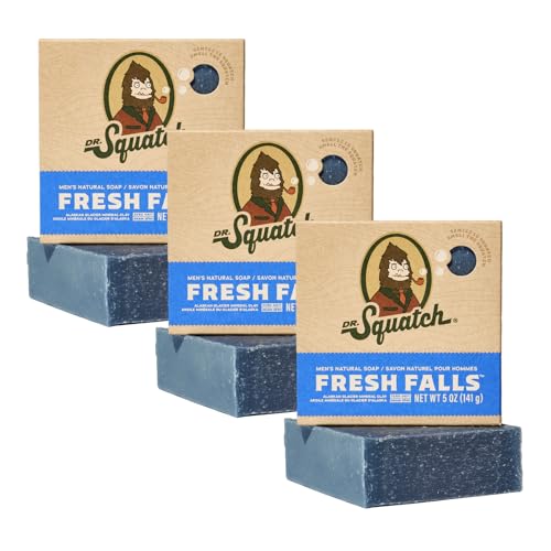 Savon Fresh Falls Dr. Squatch 100% naturel qui hydrate la peau sous la douche