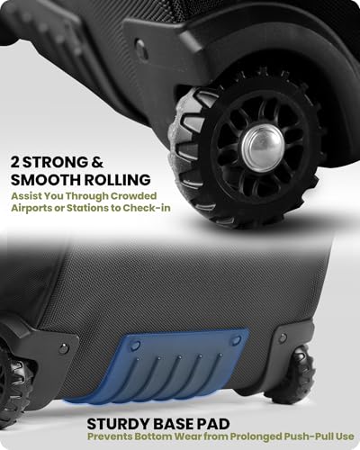 OutdoorMaster Golf Travel Bags for Airlines with Wheels and Hard Case Top, Protect Golf Clubs, Lightweight and Easy to Maneuver, Upgrade Version