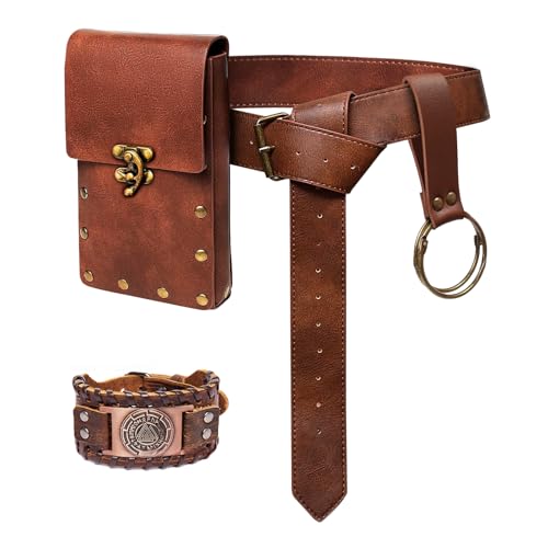 Pochette jupe randonnées ensemble en cuir médiéval pour ranger vos objets