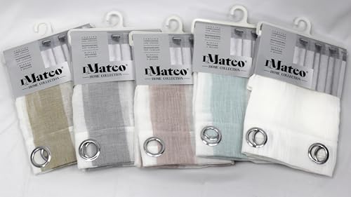 dMateo Cortina confeccionada con ollaos Color Plata Mod.Rio (Gris, 140x260cm)