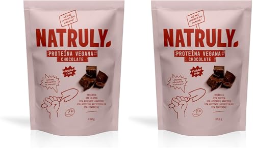 Proteína vegana de chocolate ecológica: suplemento vegetal BIO en polvo, paquete de 2