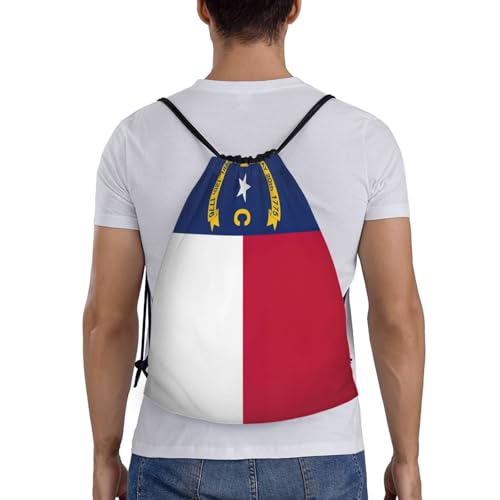 North Carolina state flag print Drawstring String Backpack Cinch Sack Sport Gym Bags for Yoga Traveling Outdoor Sports2