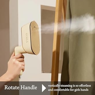 YIKA Steamer for Clothes, Handheld 2-in-1 Garment Steam Iron, 25s Heat Up, Ceramic Soleplate, Dry Pressing & Steaming Fabric Wrinkle Remover for Clothing, Upholstery and All Fabrics