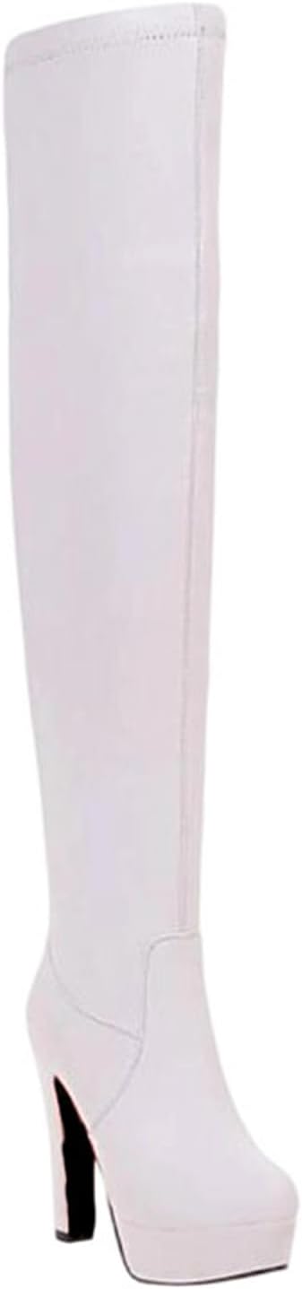 Women's Over-The-Knee Boots Casual and Cool Style with A Super High Spike Heel and A Comfortable Round Toe with Side Zipper
