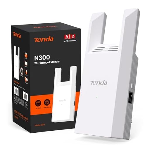 Tenda WLAN Verstärker Repeater R10, 300 Mbit/s, Ethernet-Port, Abdeckung bis zu 120 m², WPS, AP-Modus, intelligente LED-Anzeige, kompatibel mit FritzBox, einfache Installation, unterstützt IPv6