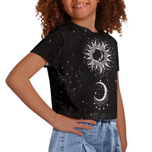 Girls Crop Tops Size 5-14 T Shirts for Girls T Shirt Summer Beach Kids Short Sleeve Cropped T-Shirts4