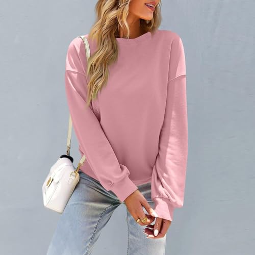 Image of Women Crew Neck Sweatshirts Fall Casual Oversized Sweat Shirts Long Sleeve Cute Preppy Sweatshirt Comfort Pullover