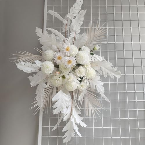 Mur floral artificiel 100x70cm pour décoration mariage et fête - 3