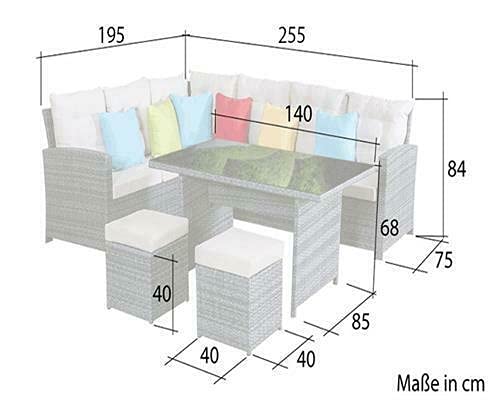 YESJmn Gartenset Sitzgruppe Loungemöbel grau Garten Rattan Set Egggruppe – Bild 3