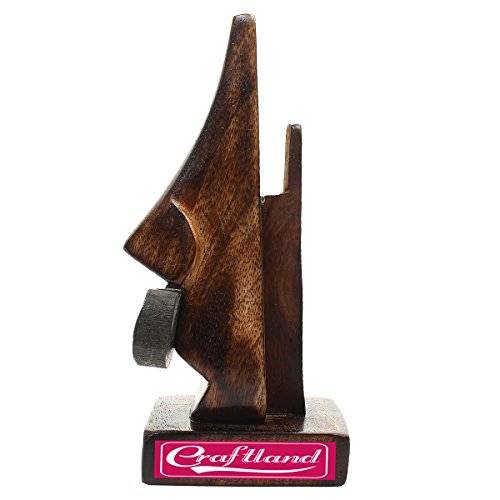Image of Craftland Handmade Antique Wooden Nose Shaped Spectacle Specs Eyeglass Holder Stand with Moustache (Antique).