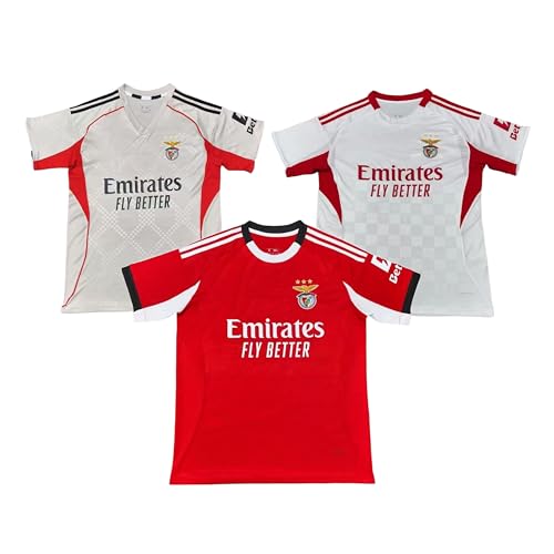 [nicepuss] サッカー ユニフォーム 25-26 ベンフィカ ホーム アウェイ 半袖 サッカージャージ 大人練習着 スポーツ用品 通気性と速 乾性に優れ 快適 男女兼用 プラクティスジャージ 記念シャツ 非公式 (ホーム,L) [並行輸入品]