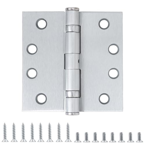 TDCHINGES Exterior 4x4 Inch Door Hinges Heavy Duty Satin Chrome NPR 2 Pack