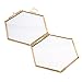 Produktbild MagiDeal Glas Hexagon Bild Rahmen Foto Rahmen Hängen Rahmen - Kupfer, 8.8 x 8.5cm