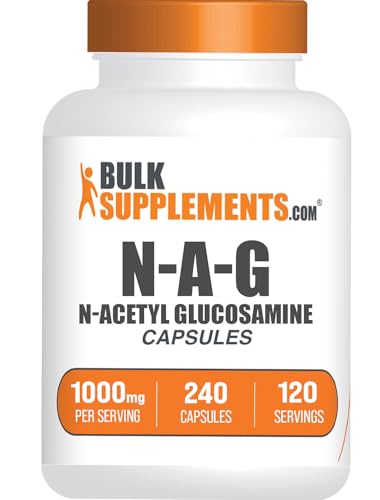 BulkSupplements.com N-Acetyl Glucosamine Capsules - NAG Supplement, N-Acetyl D-Glucosamine - Glucosamine Supplement, 2 Capsules per Serving, 240 Count (Pack of 1)