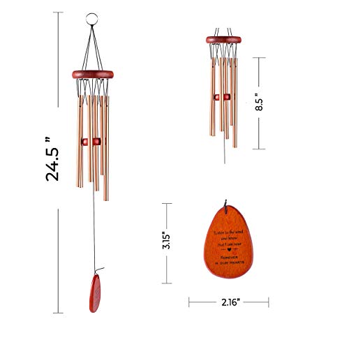 Imeim Memorial Wind Chimes Personalized Outdoor Sympathy Wind Chimes Gift Keepsake For Deceased Loved Aluminum Tubes Wooden Wind Bell For Garden/Patio Deco (Listen To The Wind) #TOP2