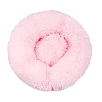 DOTBUY Hundebett Rundes Donut-Kissen – 80 Cm, Hellgrau, Waschbar. Für Hunde & Katzen, Mit Anti-Rutsch-Boden.