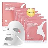 Kewhunt Deep Collagen Face Mask Overnight, Bio- Collagen Mask Real Deep Mask, Hydrating Hydrogel Masks with Low Molecular Collagen for Firming, Elasticity, Pore Minimizing 40g x 5ea Stocking Stuffers