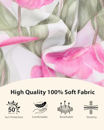 Image of CuteBone Spring Tulip Pet Dress with Peter Pan Collar - Pink Floral Pattern - Sleeveless Ruffled Skirt with Bow for Small Dogs, Cats - Garden & Casual Wear