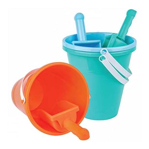Large 8 Inch Beach Sand Pails and Shovels - Includes 3 Sand Shovels and 3 Pail Buckets - Fun Summer Sand Toys for Boys and Girls