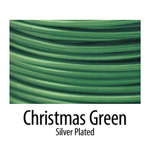 Image of Artistic Wire, 26 Gauge Silver Plated Tarnish Resistant Colored Copper Craft Jewelry Wrapping Wire, Christmas Green, 30 yd