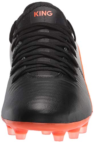 PUMA Puma Unisex-Adult King Pro FG Soccer Shoe, Puma Black-Shocking Orange, 4 M US